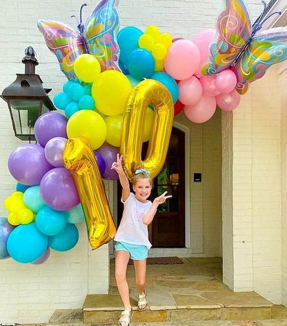 Gold 10 Number Balloons by [Brand Name] - 40 Inch Giant Balloons for 10th Birthday & Anniversary Celebrations
