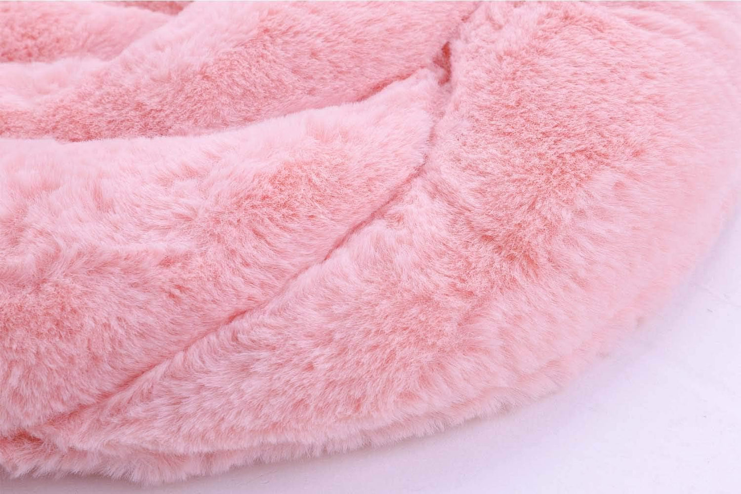 Chic Rose Flower Chair Pad, Soft Faux Fur Cushion for Dining Chairs, No Slip Floor Pillow, Home Decor, Pink
