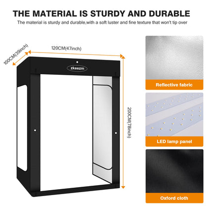 Professional Photography Studio LED Dimmable Large Shooting Tent 47x39x78 ZKEEZM Large Lightbox Photo Video Continuous Lighting Cube Shooting Tent Kit Soft Box with 3Colours Backdrops and Carrying Bag