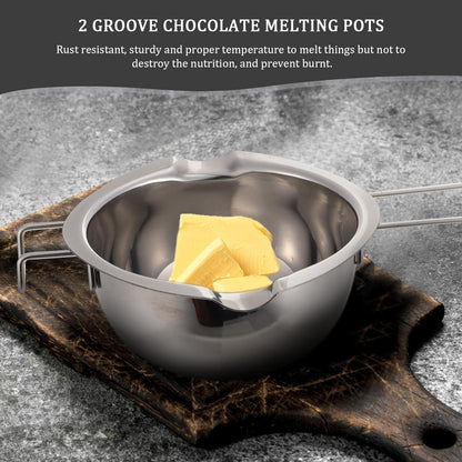 Hemoton Stainless Steel Double Boiler Pot, Melting Pot for Chocolate, Baking Pan for Butter, Candy, Cheese, Candle Soap