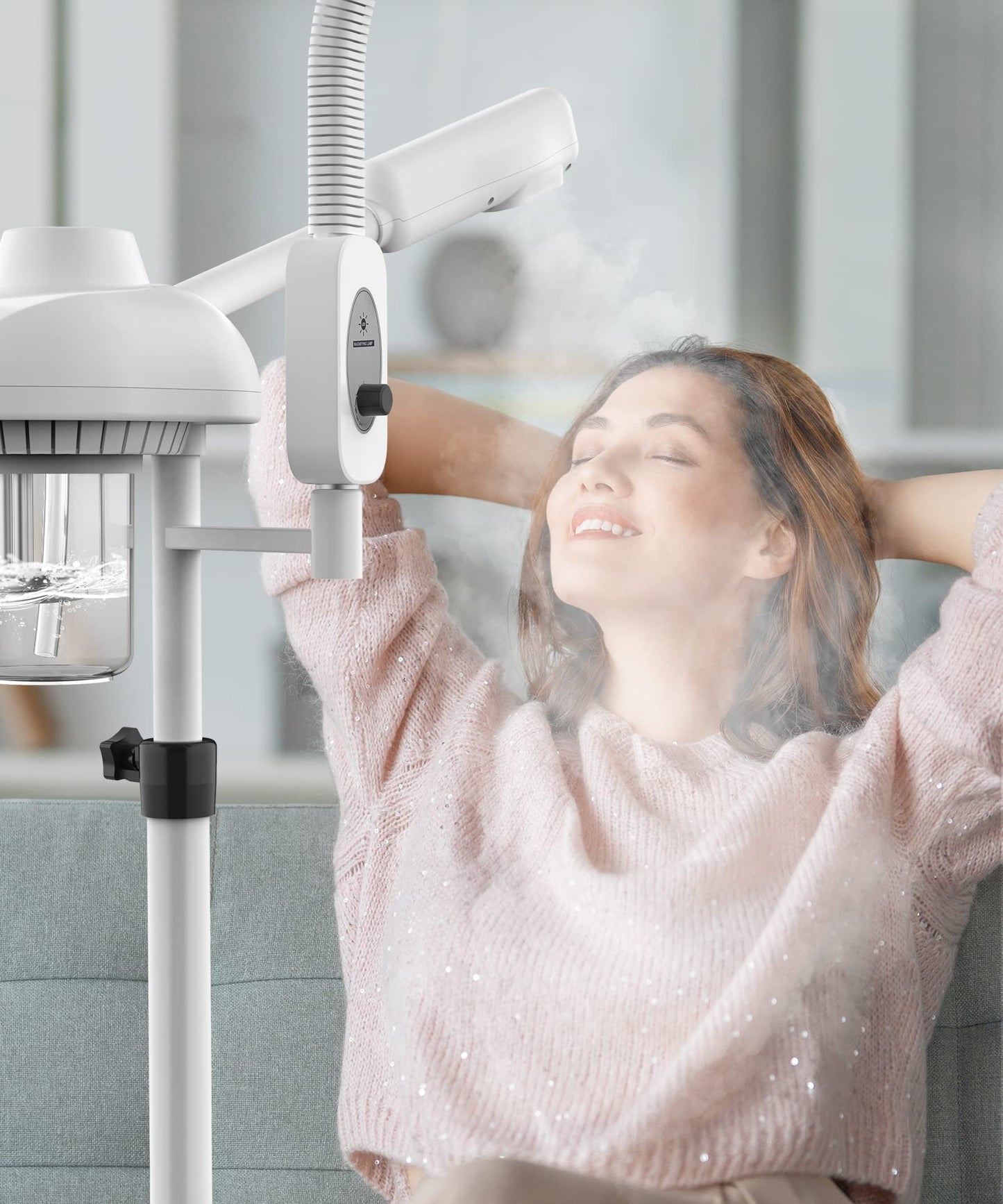 TASALON 2-in-1 Professional Facial Steamer, Hot Ozone Face Steamer for Facial with 5X Magnifying Lamp, Esthetician Steamer for Salon Beauty and Spa Shop, Skin Care Equipment with New Upgrade Wheels