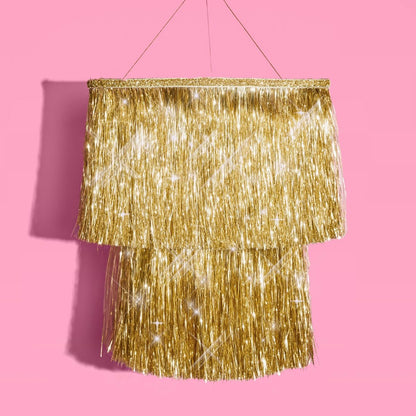 16" xo, Fetti Gold Fringe Tinsel Chandelier | | Bachelorette Party Decorations, Birthday Photo Booth Supplies, New