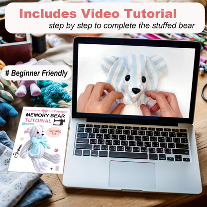 18 Inch Memory Bear Patterns Templates for Sewing, Beginners Teddy Bear Stuffed Animal Pattern with Safety Eyes Noses, Pins (18 Inch)
