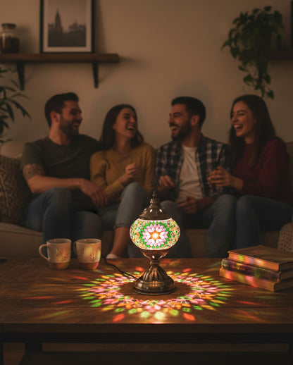 Ottoman Mosaics Turkish Mosaic Lamp Kit | DIY Art & Craft Project for Adults | Make Your Own Handmade Lamp (Green)