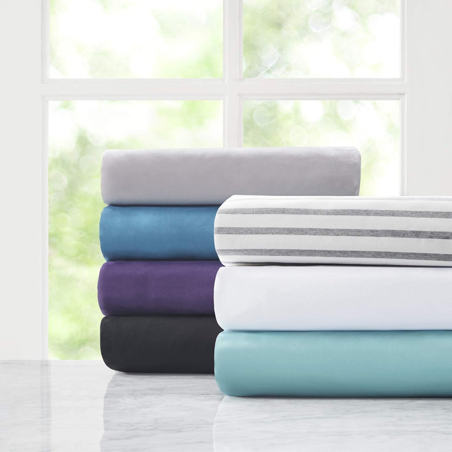 Comfort Spaces King Microfiber Fitted Sheet 14" Deep Pocket, Wrinkle Resistant, Teal Bedding
