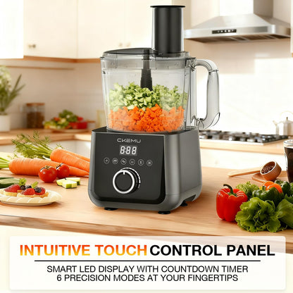 12 Cup Smart Food Processor, Electric Food Chopper Slicer with French-Fry Slicing Shredding Chopping Kneading Cutter, For Meat, Vegetable, Fries, Cheese, Meat & Veggie Prep, Puree