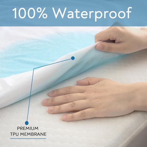 Full Terry Mattress Protector by Sleeper Sofa - Waterproof & Ultra Soft Fitted Cover | 54''x72'' Up to 8'' Depth