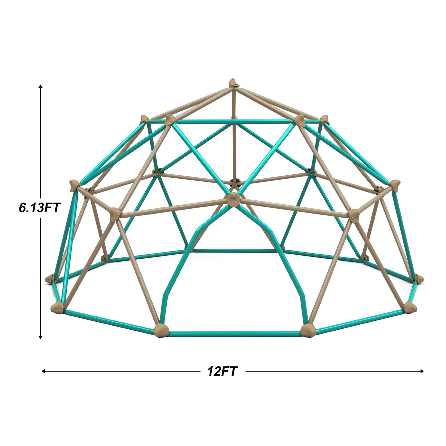 Virubi 12 FT Climbing Dome for Kids 3-10, Geometric Jungle Gym, Outdoor Play Equipment Supports 1000 lbs, Anti-Rust Easy Assembly