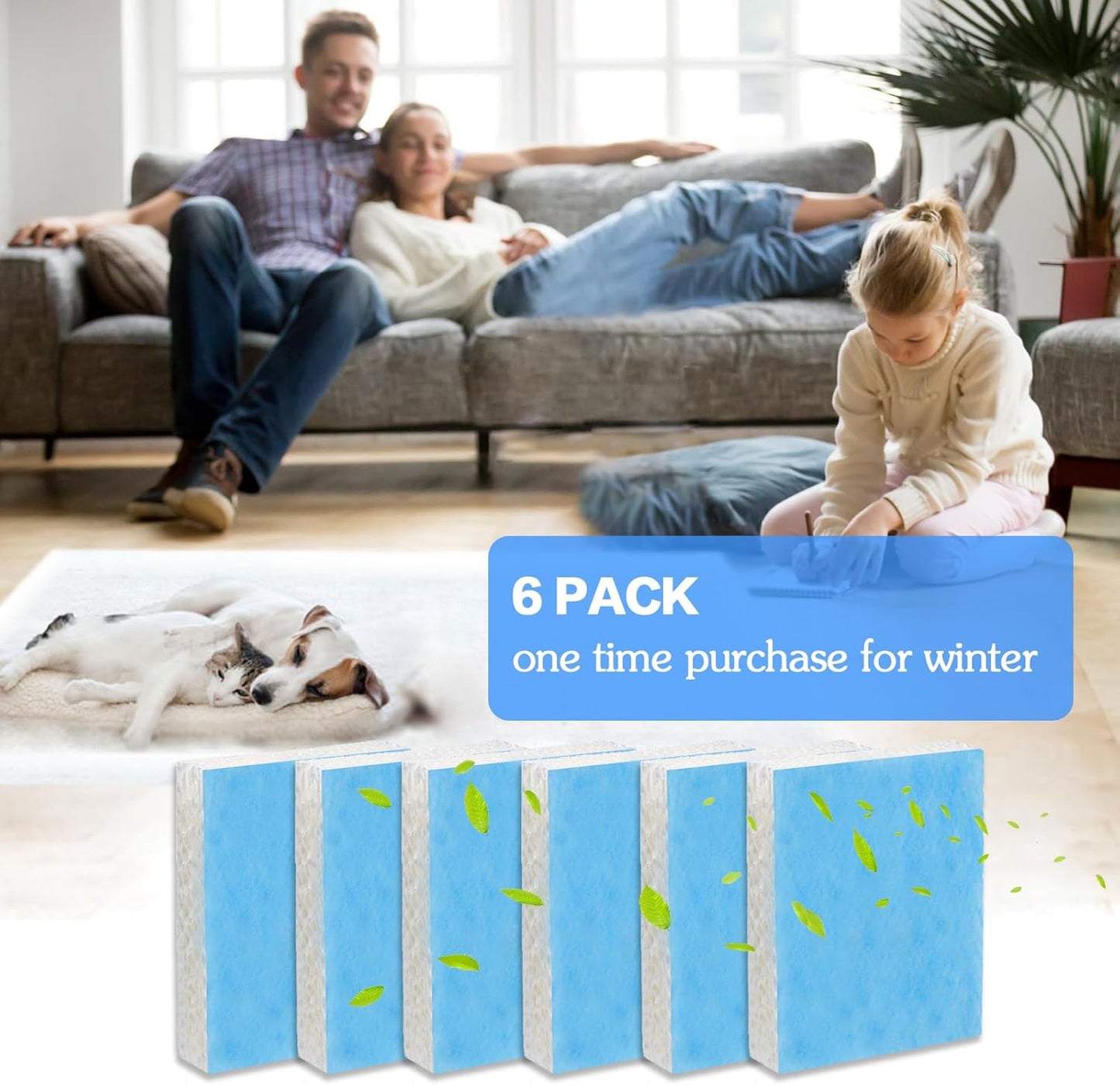 YUEFENG Humidifier Replacement Filter T for Honeywell Top Fill Humidifier HEV615 and HEV620, 6pcs