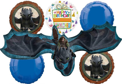 Anagram Hiccup and Toothless Birthday Party Supplies 6 pc Balloon Bouquet Decorations