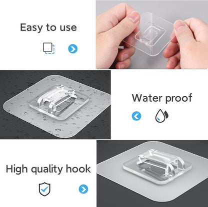 Lsnisni Shower Caddy Adhesive Strips - Waterproof, No Drilling, Strong Hooks for Bathroom & Kitchen | 3 Pack