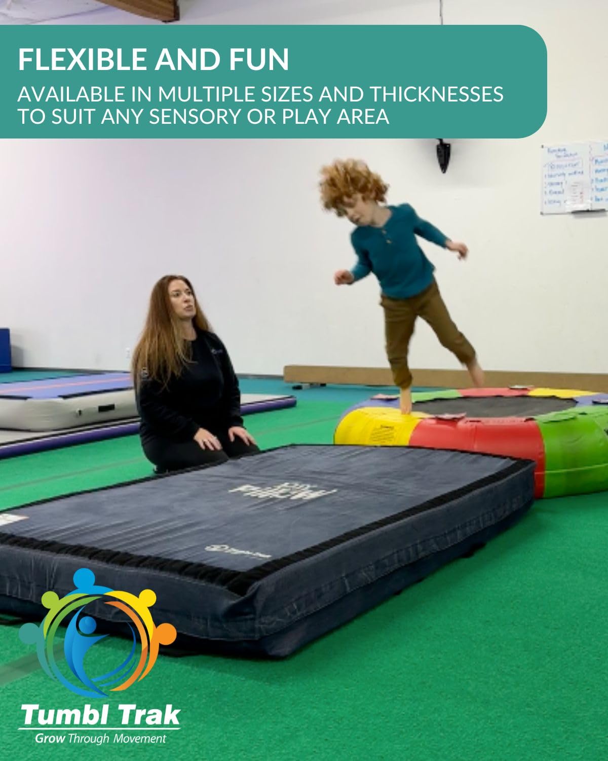 Sensory Crash Mat for Kids – Soft, Cushioned Landing with Low-Density Foam and Washable Denim Cover – Ideal for Sensory Rooms and Therapy (3FT X 4FT X 8IN)