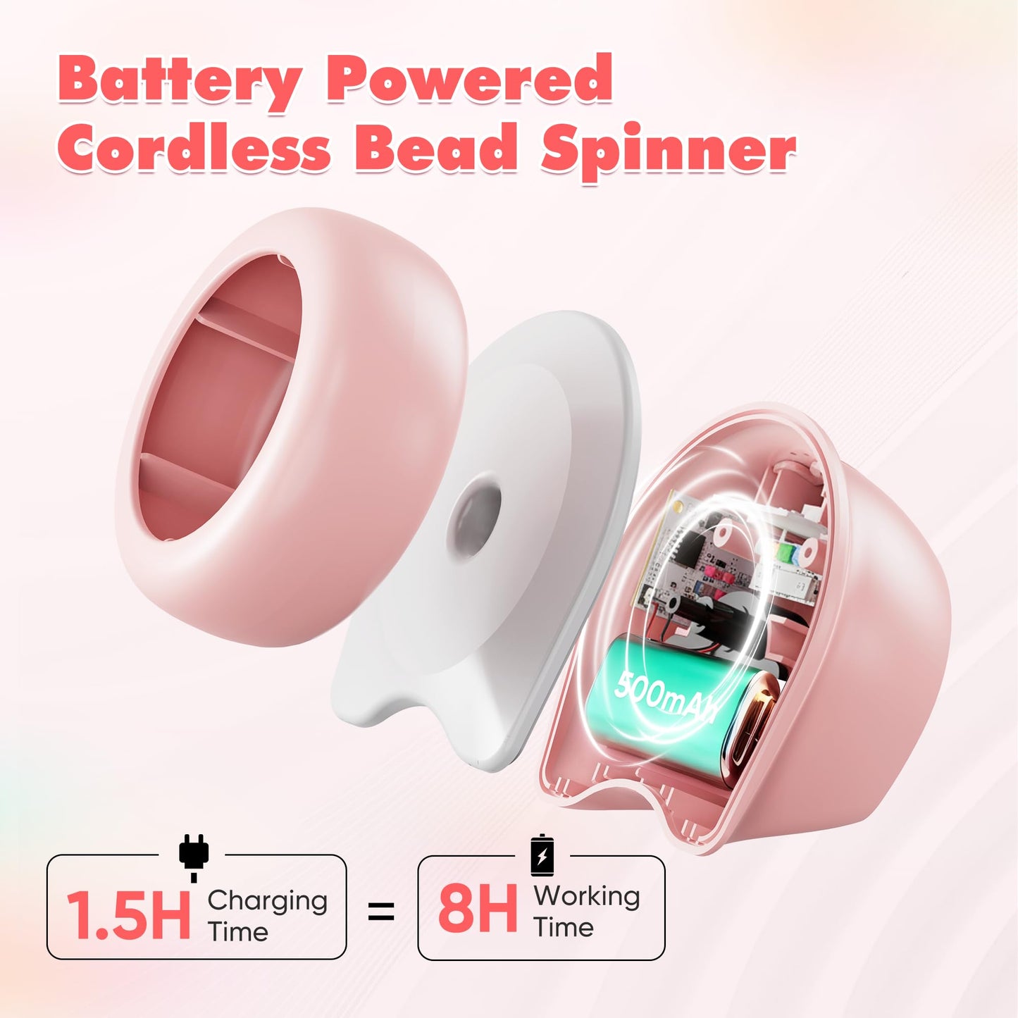 ETUDAW Electric Bead Spinner Tools, 2 in 1 Rechargeable Clay Bead Kit and Cordless Seed Bead Spinner for Jewelry Making, Automatic Bracelet Maker Machine, DIY Arts and Crafts Holiday Birthday Gifts