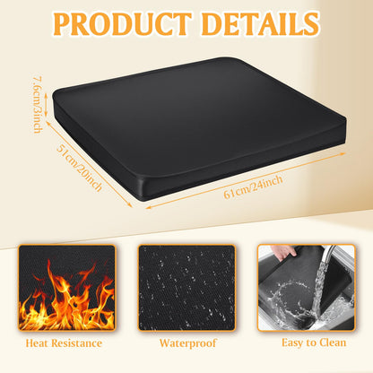 Acellegic Full-Edge Fireproof Gas Stove Top Covers Foldable Waterproof Anti Dust for Kitchen Gas Burners, Washable Stove Guard Top Protector(20 x 24 Inch)