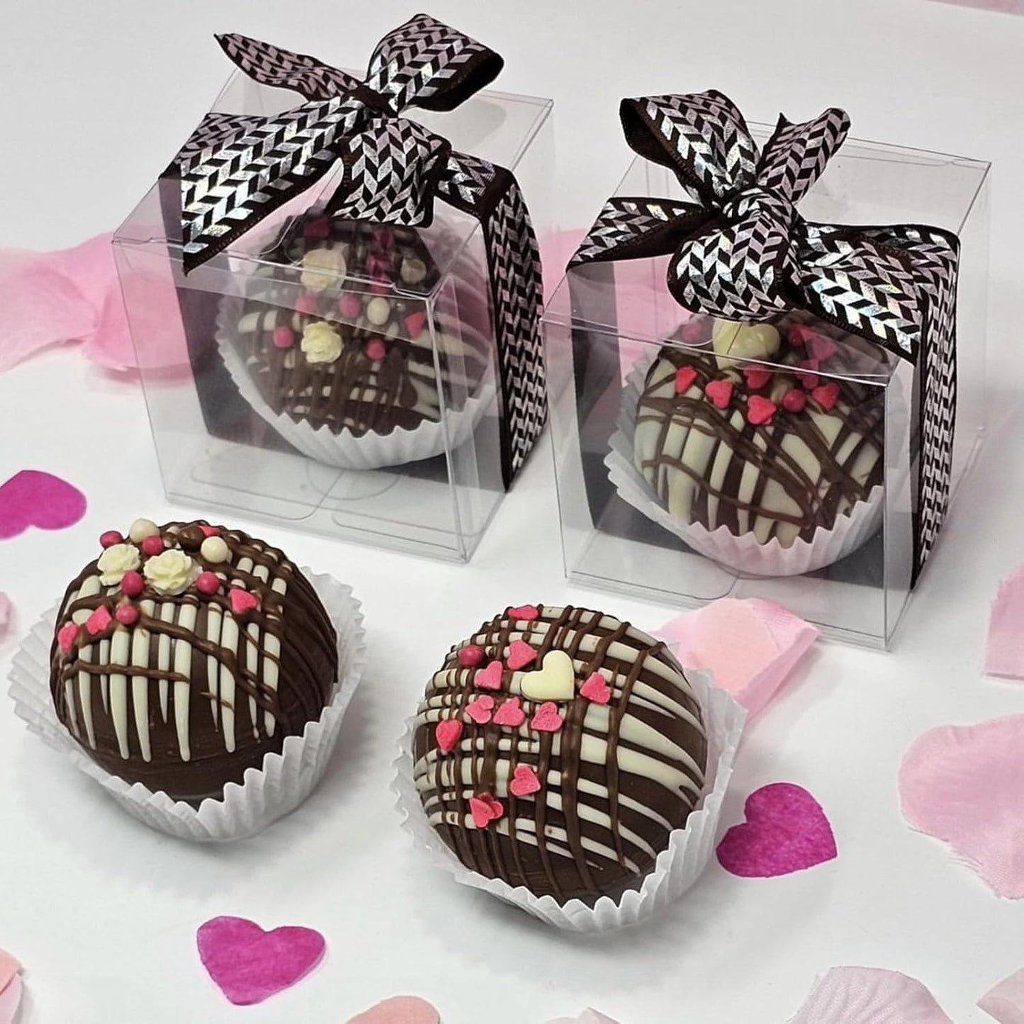 TEMLQPACK 50 Pack 3x3x3 Inch Clear Hot Chocolate Bomb Boxes - Christmas & Birthday Gift Boxes