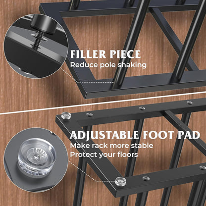 19.5 Inches 6 Closet, HzTinT Boot Rack, Boot Rack Organizer Tall Boots, Stainless Steel Boot Storage Holder, Free