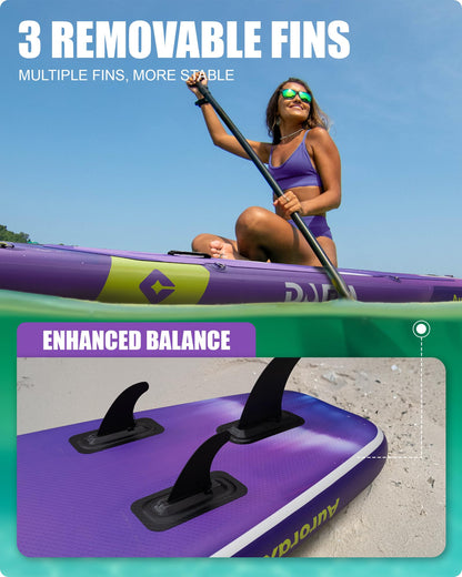DAMA Extra Wide All-Around Stand Up Paddle Board, 450 lbs Capacity, Stable Design for Beginners, for 2+1 People and Pets, 11'6" x 34" x 6", Family Use on Lakes, Rivers and Coastal Waters