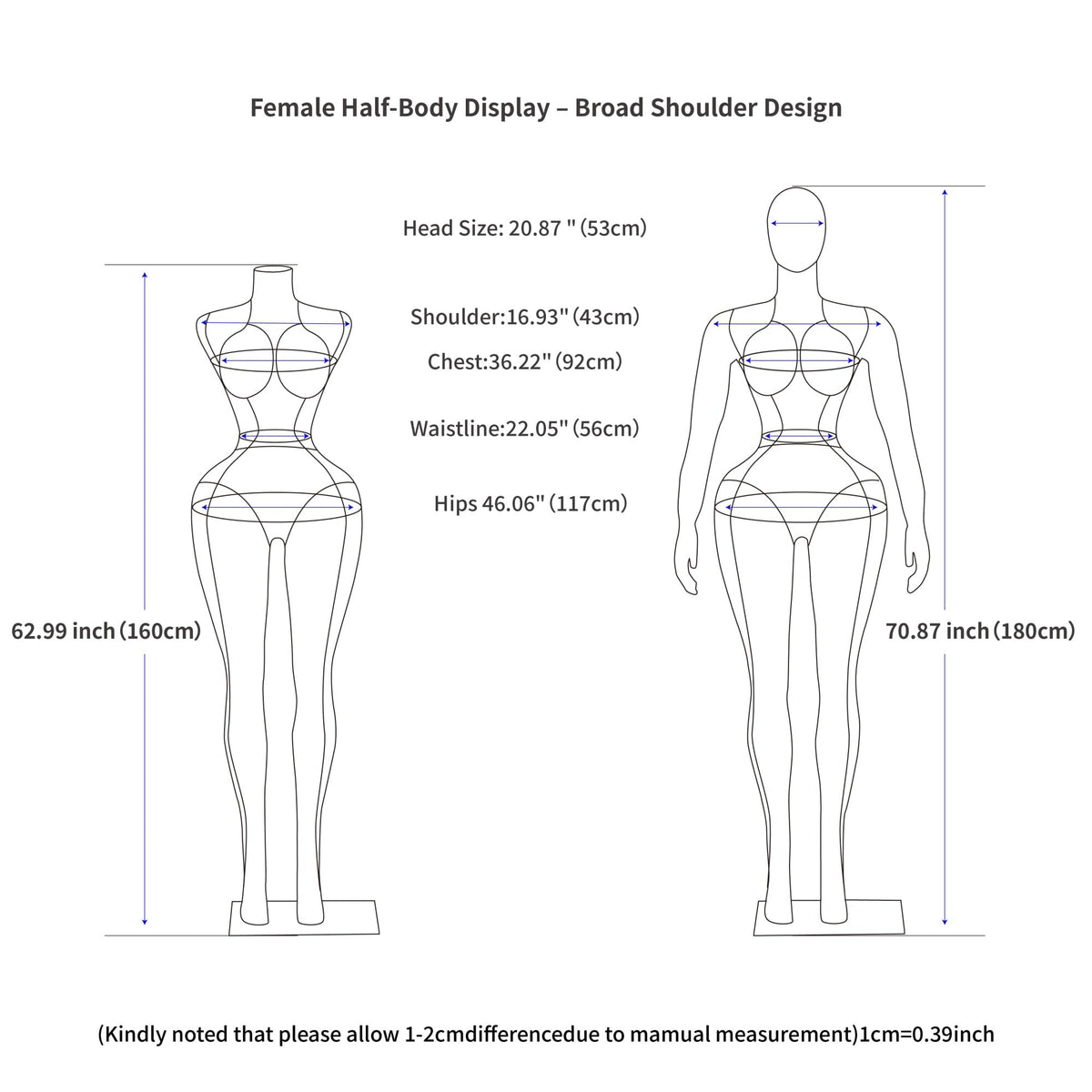 Jxjarnet Luxury Gold Electroplated Female Mannequin, High-End Hourglass Curvy Dress Form with Ultra-Thin Waist & Large Hips, Posable Full Body Display for Boutique(Crossed-No Head,Both Hips)