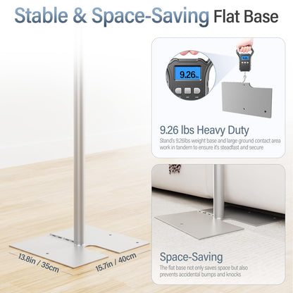 EMART Heavy Duty Backdrop Stand, 10x12Ft Adjustable Pipe and Drape kit with 9.26 LBS Steel Flat Base, Sturdy Metal Diy Photo Background Frame for Parties, Events, Wedding, Photography - Silver