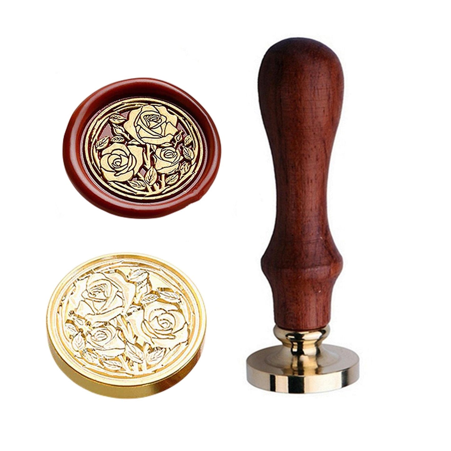JUPPE 6pcs Flower Wax Seal Set, Cherry Blossom Rose Bell Orchid Branches Tulip Various Flowers Sealing Wax Stamps for Wedding Invitation Birthday Party