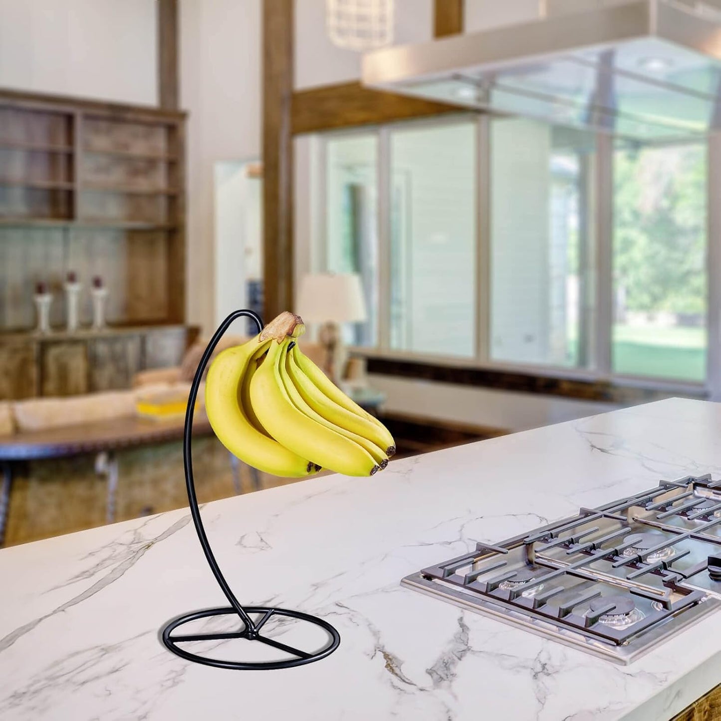 15LB Banana Holder Stand, Banana Hanger Stand Black, Metal Bananas Tree Hanger to Keep Bananas Fresh
