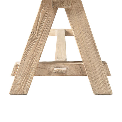 Jennifer Taylor Home Hawthorne 72” Reclaimed Elm Trestle Dining Bench, Heritage Light Natural Brown Reclaimed Elm