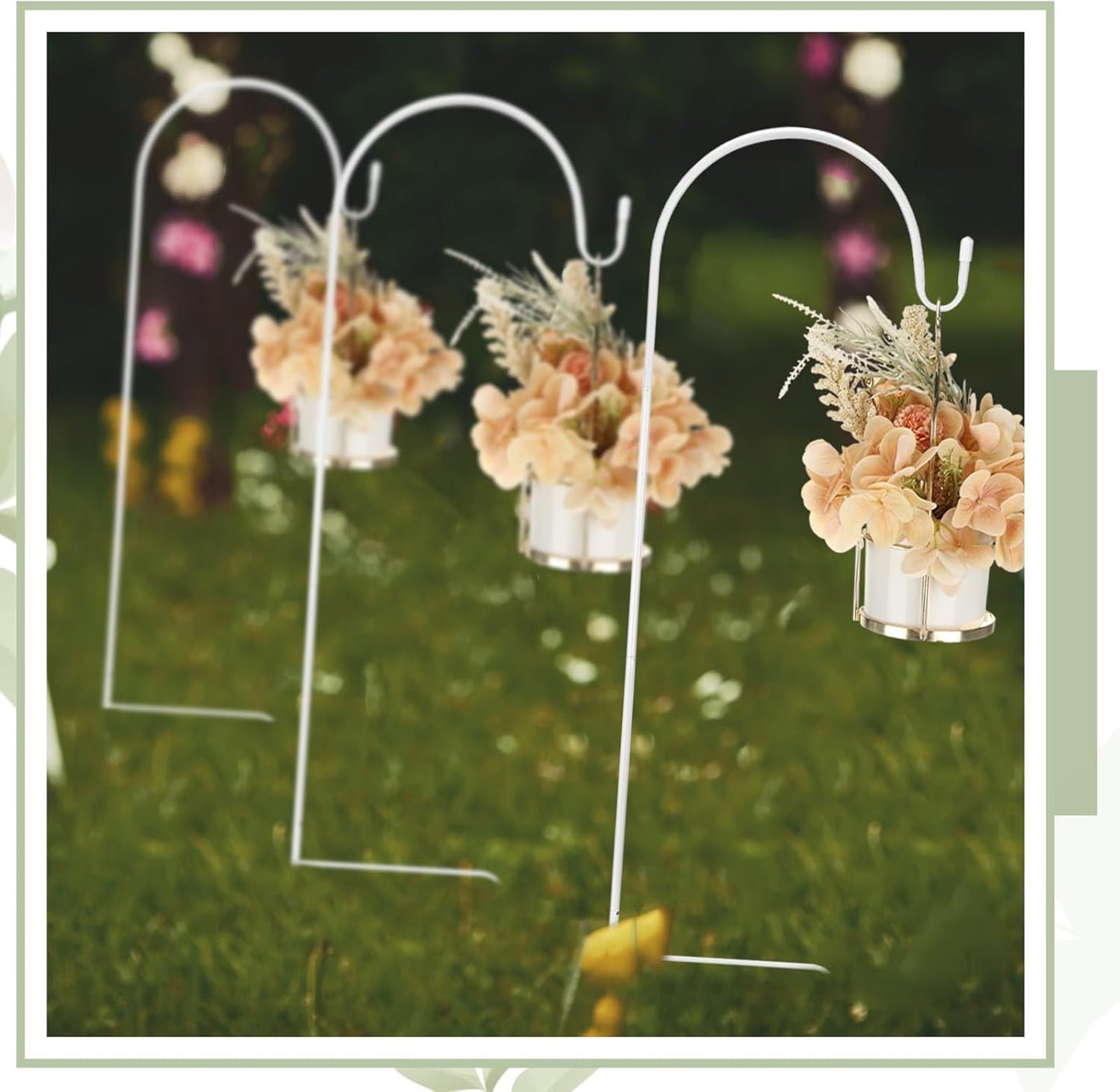 10 35 Inch Yaocom Pcs Shepherds Hooks for Outdoor Bird Feeder Poles Metal Shepherds Hook Plant Hangers Outdoor Wedding