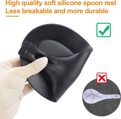 Spoon Rest for Stove Top, 2 Pack Large Silicone Spoon Holder for Kitchen Counter, Heat Resistant Cooking Spoon Holder