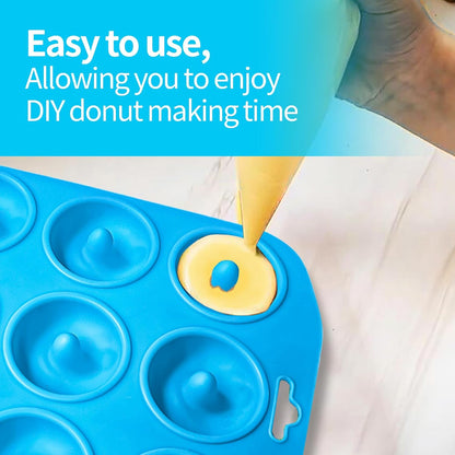 Silicone Donut Pan, Mini Baking Mold for Delicious Donuts, Heat Resistant, Non-stick Bottom, Easy to Clean