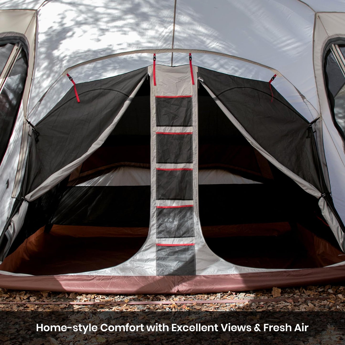 S'more Maroom Glamping Tent with Porch, 2/3/4/5/6Person Durable Weatherproof Camping Tent, Large Family Tent with Room Divider, Easy Setup Tent with Screen Room