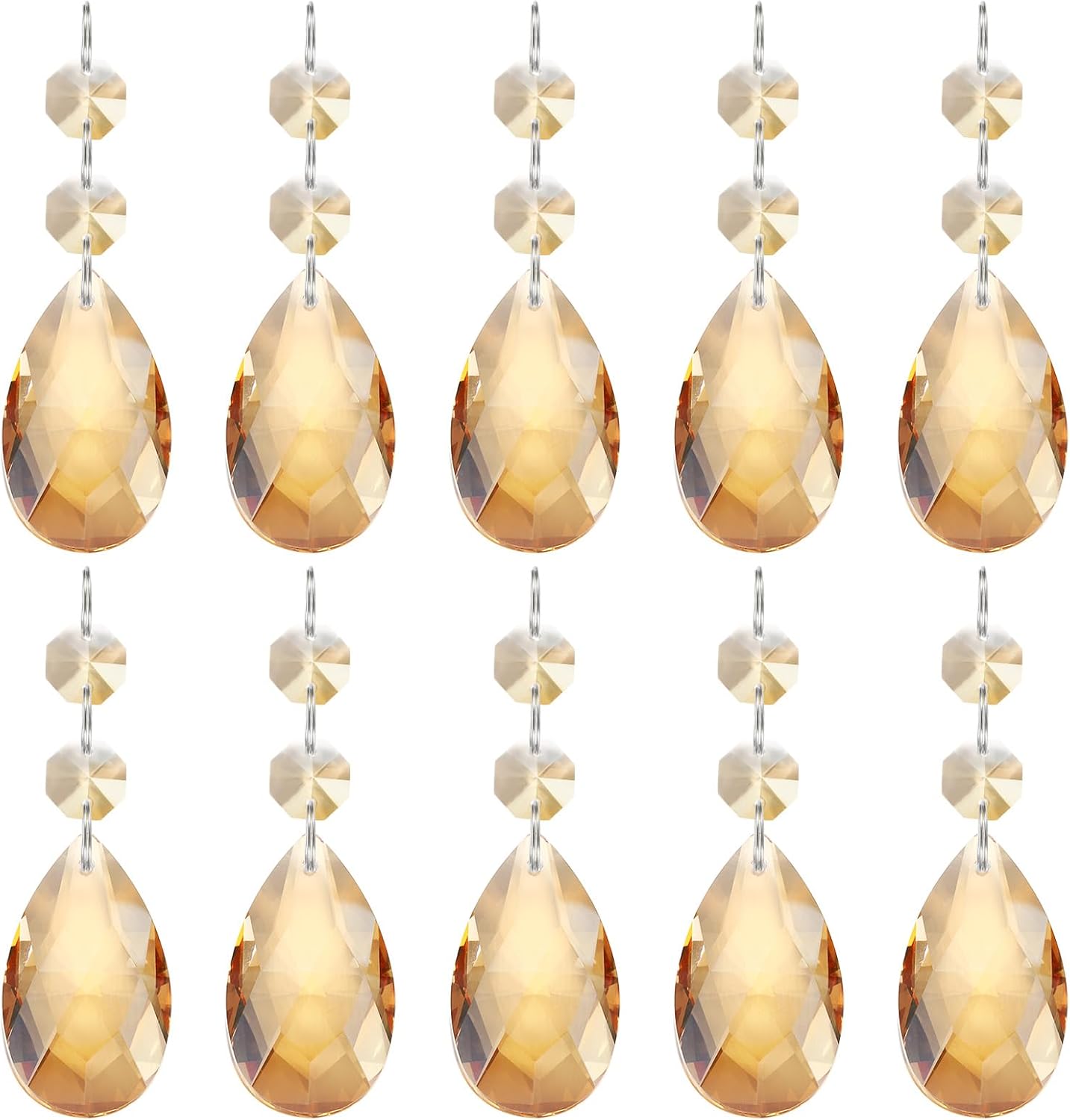 10 Pack 85mm 38mm PATIKIL Teardrop Crystal Chandelier Pendants Beads, Length Chandelier Prisms Parts Ornaments Hanging
