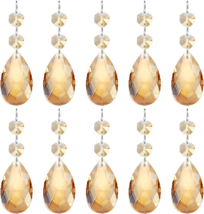 10 Pack 85mm 38mm PATIKIL Teardrop Crystal Chandelier Pendants Beads, Length Chandelier Prisms Parts Ornaments Hanging