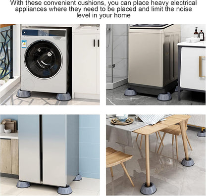 Washing Machine Cushion, 4pcs Shockproof Noise Cancelling Pad to Prevent Slip for Washer, Dryer (Large Diameter 9CM)