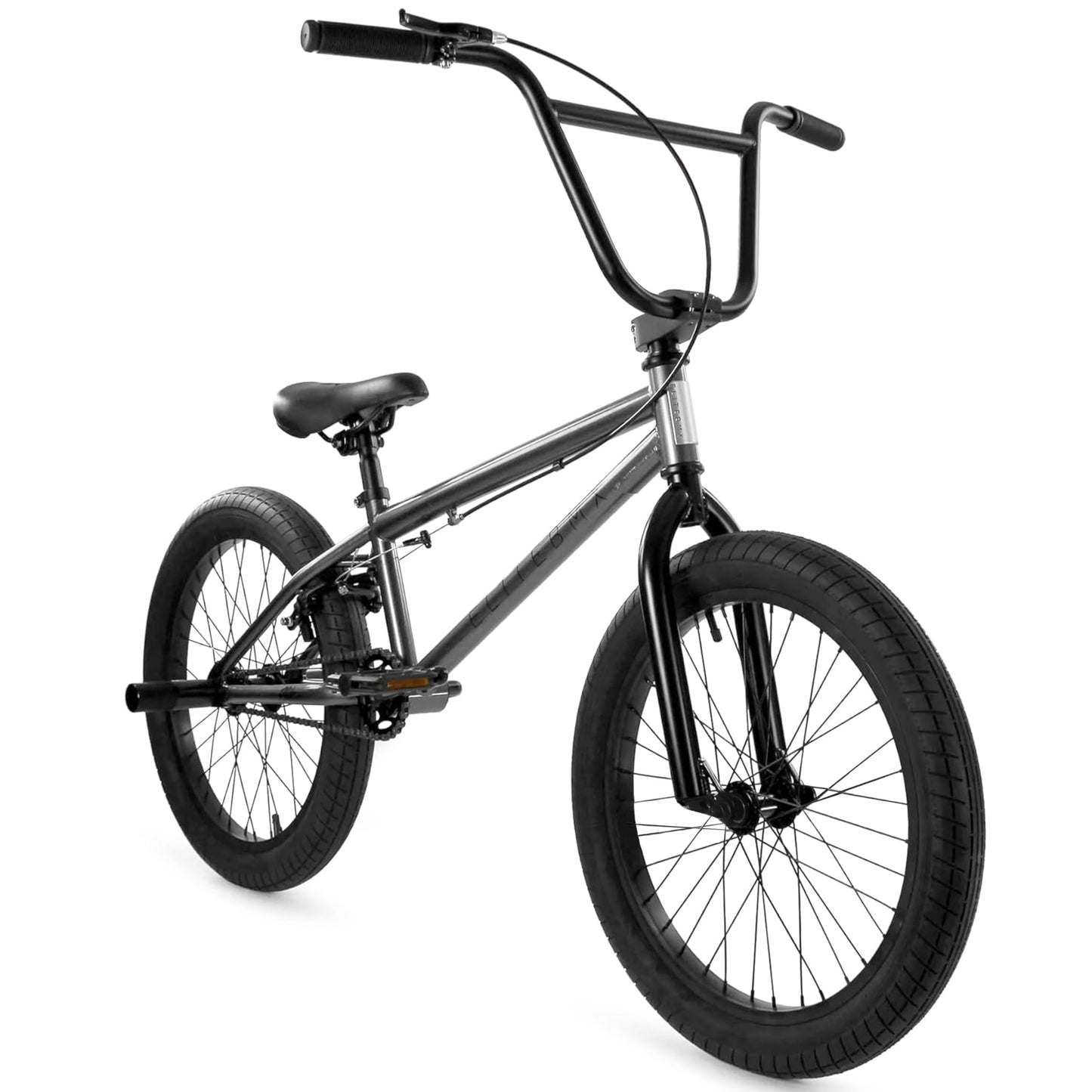 Elite BMX Freestyle Bike, Durable Steel Frame, Available in 16", 18", and 20" Sizes. New Sizes 26" and 29" BMX Bicycles. (Gunmetal, 20")