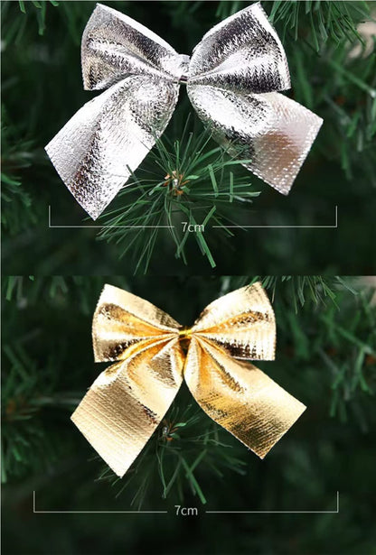14 Pieces Christmas Wire Wreath Frame(16Inch), ENLAYER Metal Frame Dark Green Round Wreath with 12 Golden Bow Tie,12 Silver Bow Tie,1 Wire Pliers and 115FT 22 Gauge Paddle Wire for Crafts