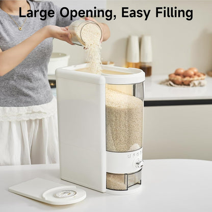 20 lbs Rice Dispenser | Large Rice Storage Container for Kitchen&Pantry - Space-saving, Moisture & Pest-proof, BPA-Free