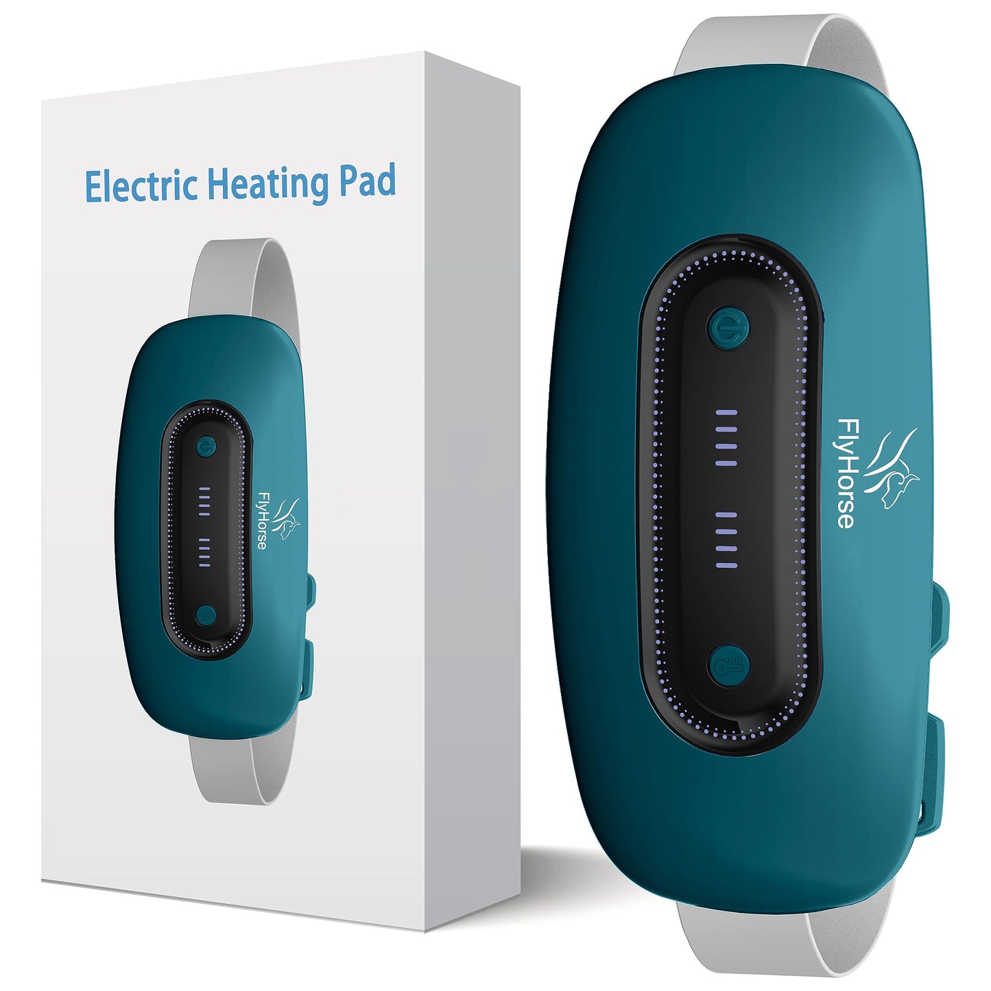 Electric Heating Pad, Portable Cordless Menstrual Heating Pad with 4 Heat Levels and 4 Massage Modes, Fast Large Heating Belly Wrap Belt for Cramps, Back Pain Relief Gifts for Women Girls Her(Black)