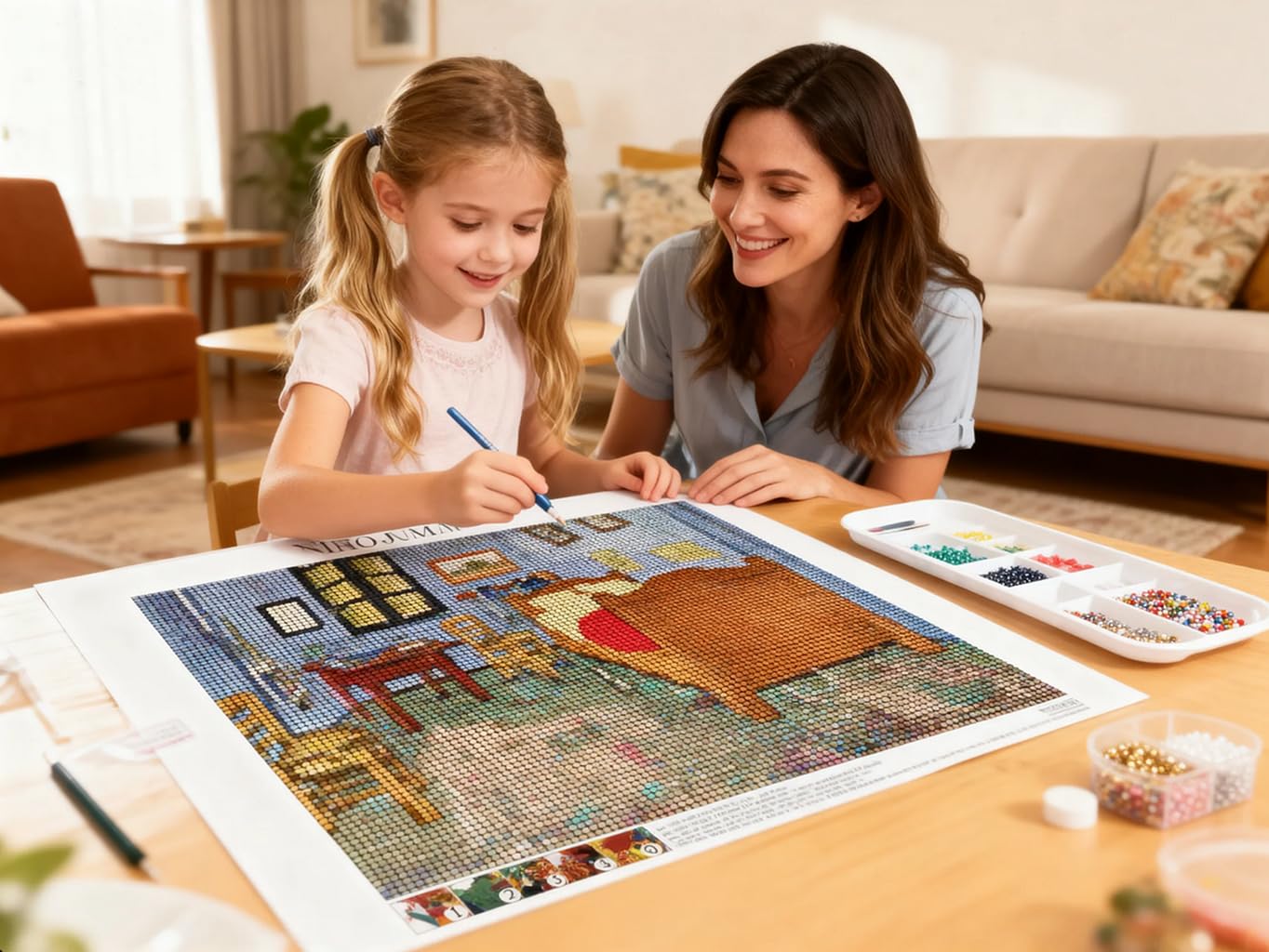 NIHO-JIUMA Diamond Painting Kits Van Gogh Arles Bedroom, DIY 5D Full Drill Diamond Art Gift for Adult/Teen, Home Decoration (40x50cm/16x20inches)