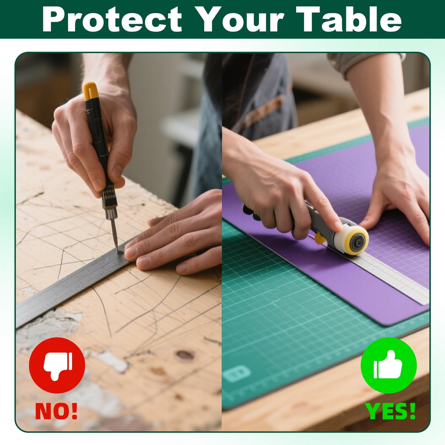 A3 Self Healing Cutting Mat Set, 5 Pack Double-Sided PVC Cutting Mats for Crafts with Inch, Metric, and Angle Guides for Sewing, Quilting, and DIY Cutting