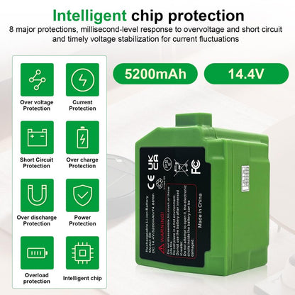 Suitable For Replacing The iRobot Roomba S9 S9+ series Robotic Vacuum Cleaner Battery Can be used S9Plus 9150 9550 S9550 S955020 S955880 ABL-B 4INR19/65-2 14.4V 5200mAh 74.88Wh High capacity