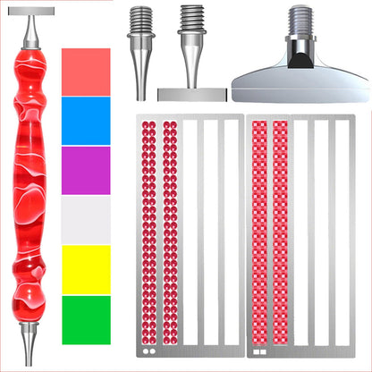 LEIYULY 12 PCS Diamond Art Pen with Ruler, 1,7 Beads Stainless Steel Nibs and Square & Round Diamond Art Ruler, Ergonomic Diamond Art Pen, 5D Diamond Painting Pens Tools, Diamond Art Kits for Adults