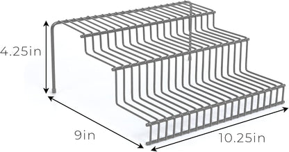 Smart Design 3-Tier Spice Rack, Steel Metal Wire, Rust Resistant, 10.25 x 4.25 Inch - Charcoal Gray