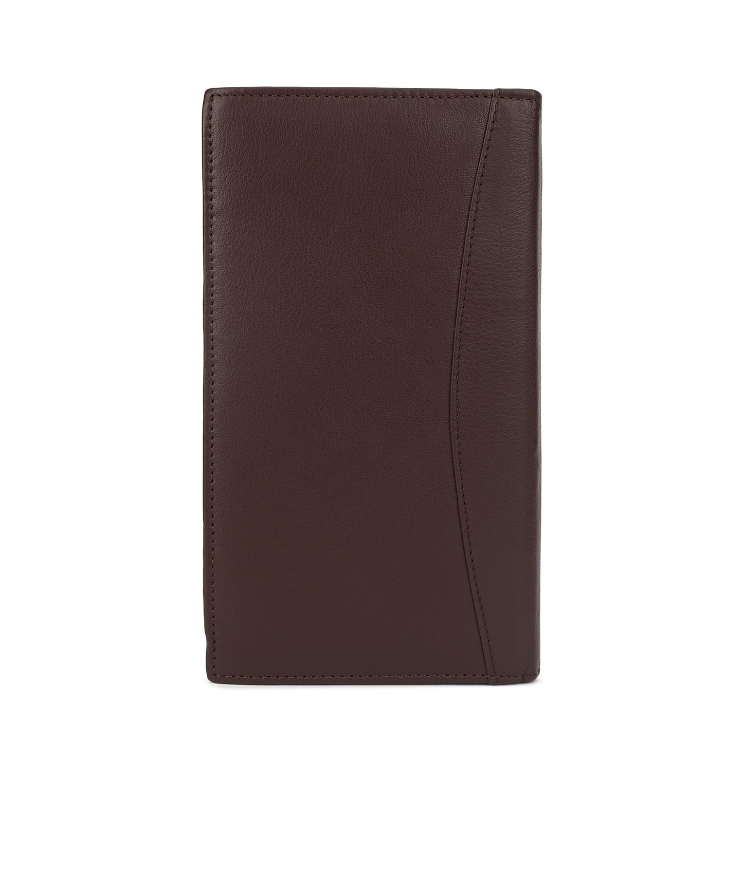 Leather Executive Business Credit Card Book Holder Professional Card Organizer -Clear Slots (Dark Brown)