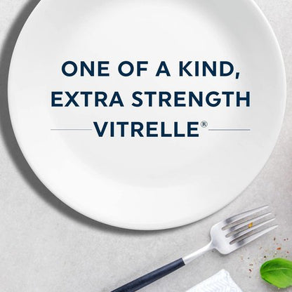 Corelle Vitrelle 6-Piece Salad Plate Set - Chip Resistant Triple Layer Glass, 6-3/4-Inch, Winter Frost White