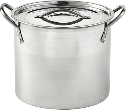 IMUSA 8 Quart Stainless Steel Stock Pot with Lid: Silver