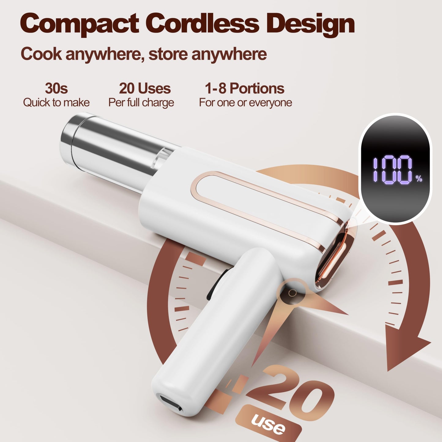 Bestery Electric Pasta Maker Machine 5 in 1 Cordless Handheld Automatic Noodle Maker for Homemade Spaghetti Making Tool Durable and Compact DIY Pasta Press in the Kitchen White
