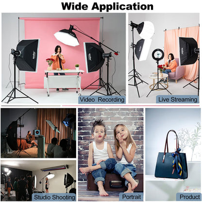 2pcs SL60W LED Video Light Kit with Softbox,60W Bowens Mount Studio Continuous Light Kit with Stand,Remote Control,Reflector,Brightness Adjustment for Video Recording,Wedding,Live Streaming