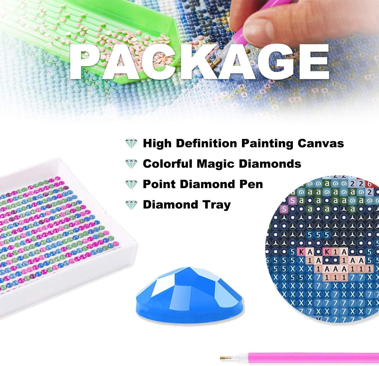Zariocy 2 Pack Large Diamond Art Kits for Adults Lighthouse, DIY Diamond Painting Art Landscape Round Full Drill Crystal Diamond Embroidery Paintings Arts Craft for Home Wall Decor 31.5x11.81 inch