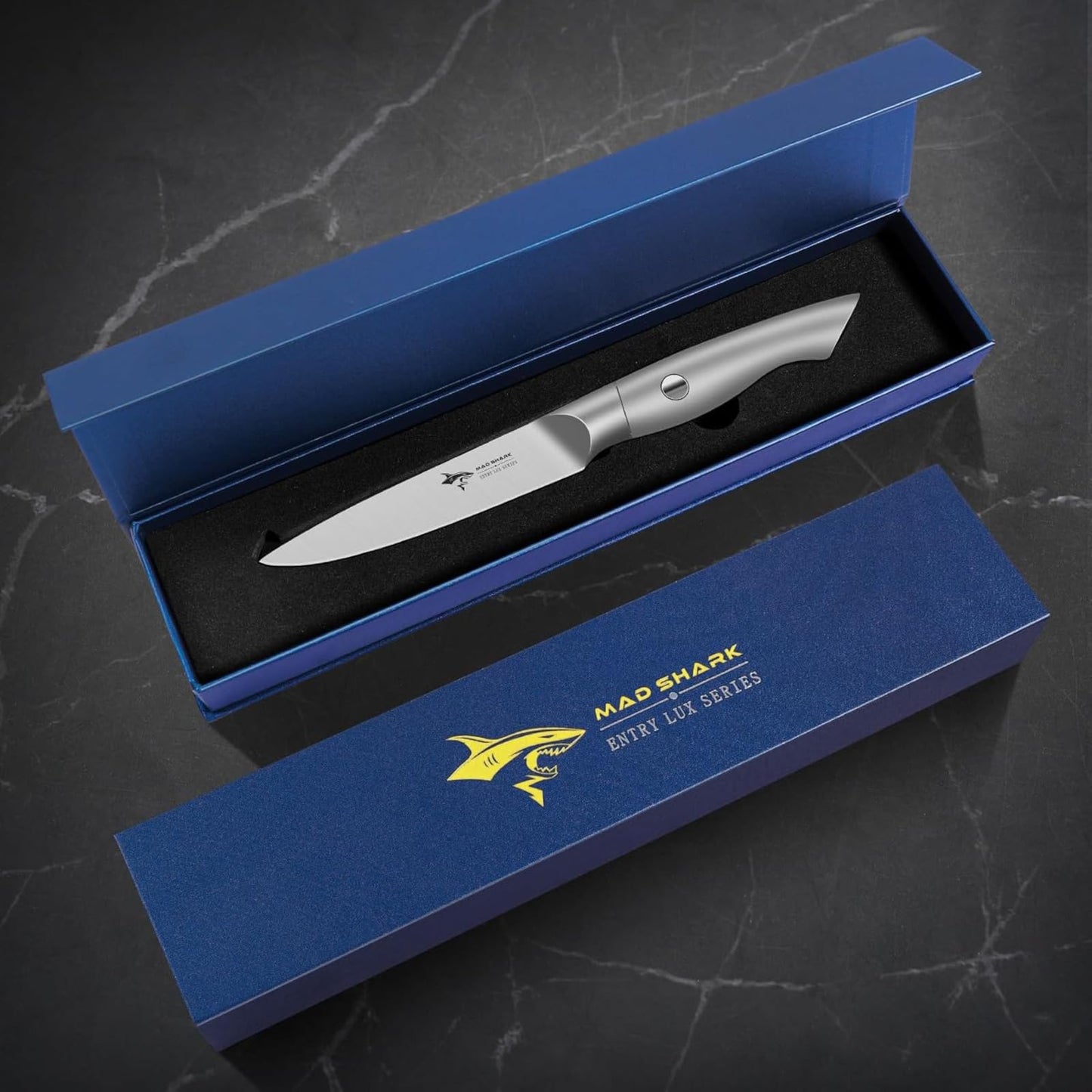 MAD SHARK Paring Knife 5 inch Paring Knives, Small Kitchen Knife, German Stainless Steel Vegetable Knife, Ergonomic Handle Design, Unique Gift for Men/Women