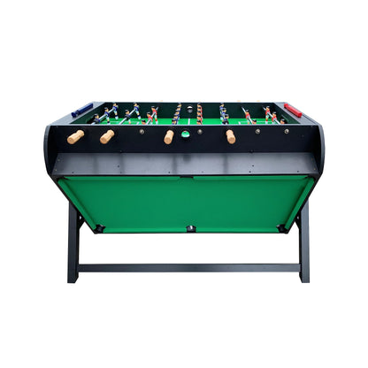 KICK Triplex 55″ Telescopic Rods 3-in-1 Swivel Multi Game Table (Black) – Foosball, Pool/Billiards & Air Hockey